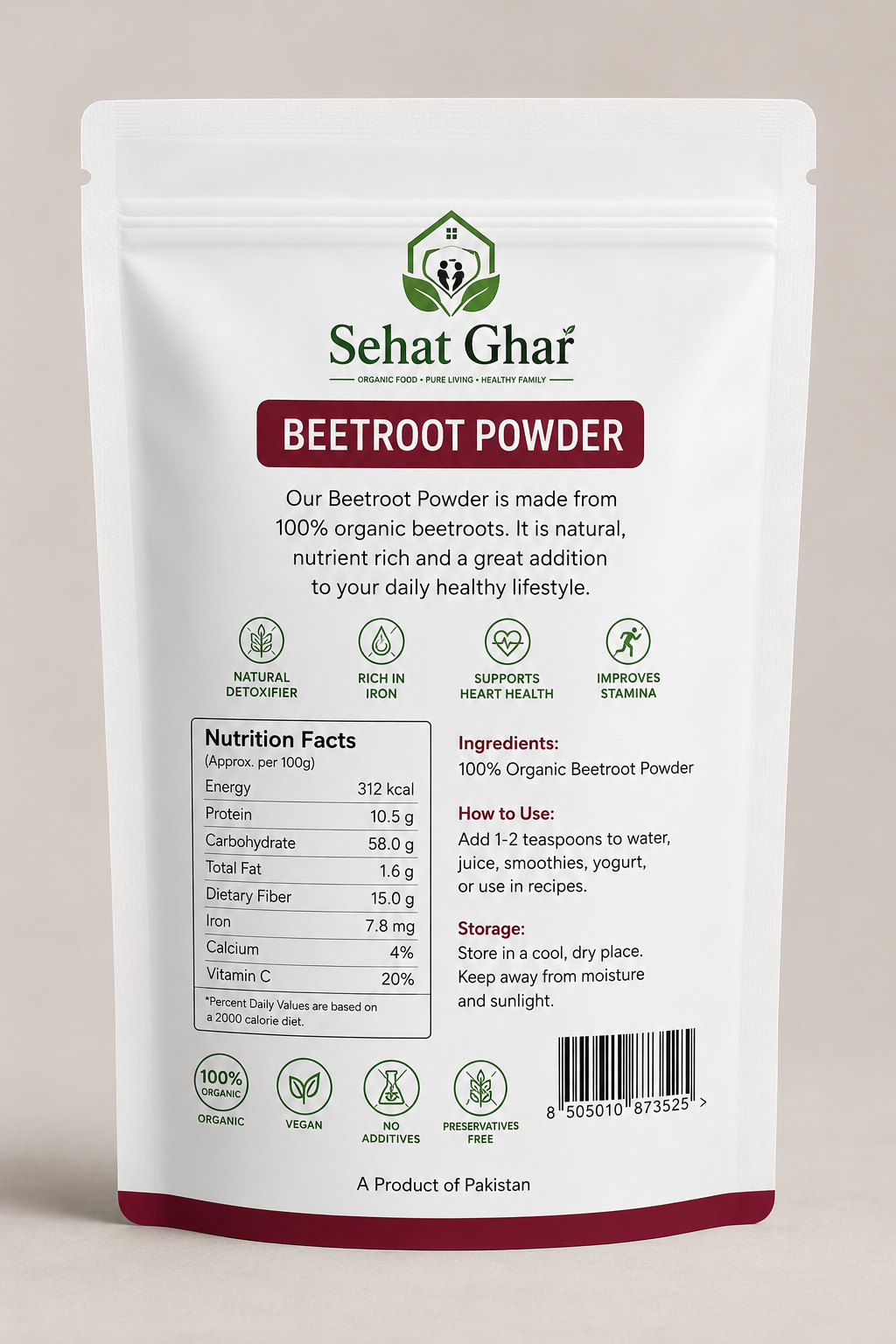 Premium Organic Beetroot Powder