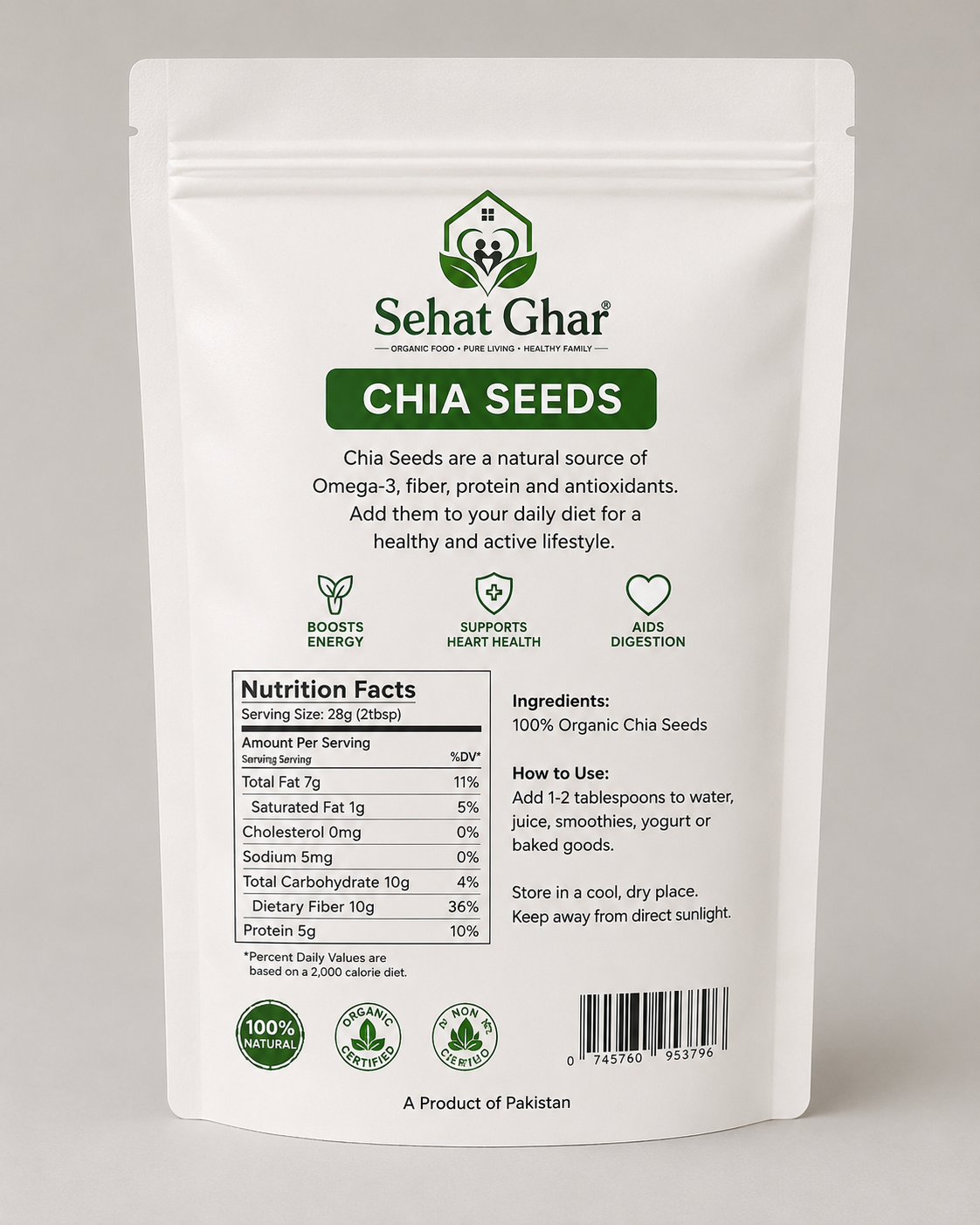Sehat Ghr Chia Seeds – Premium Nutritious