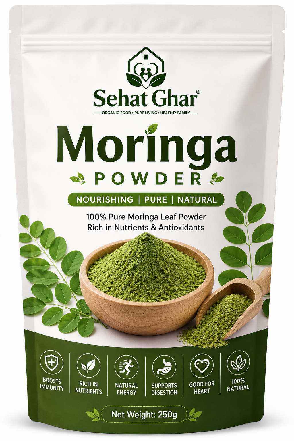 Premium Moringa Powder – 100% Natural Superfood