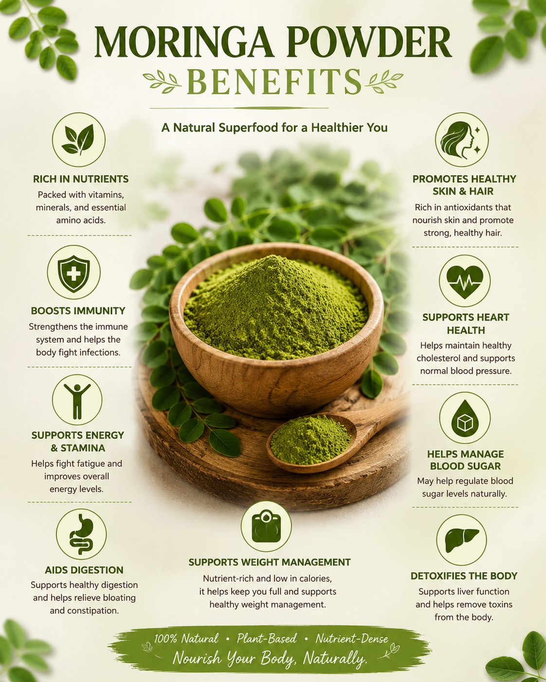 Premium Moringa Powder – 100% Natural Superfood