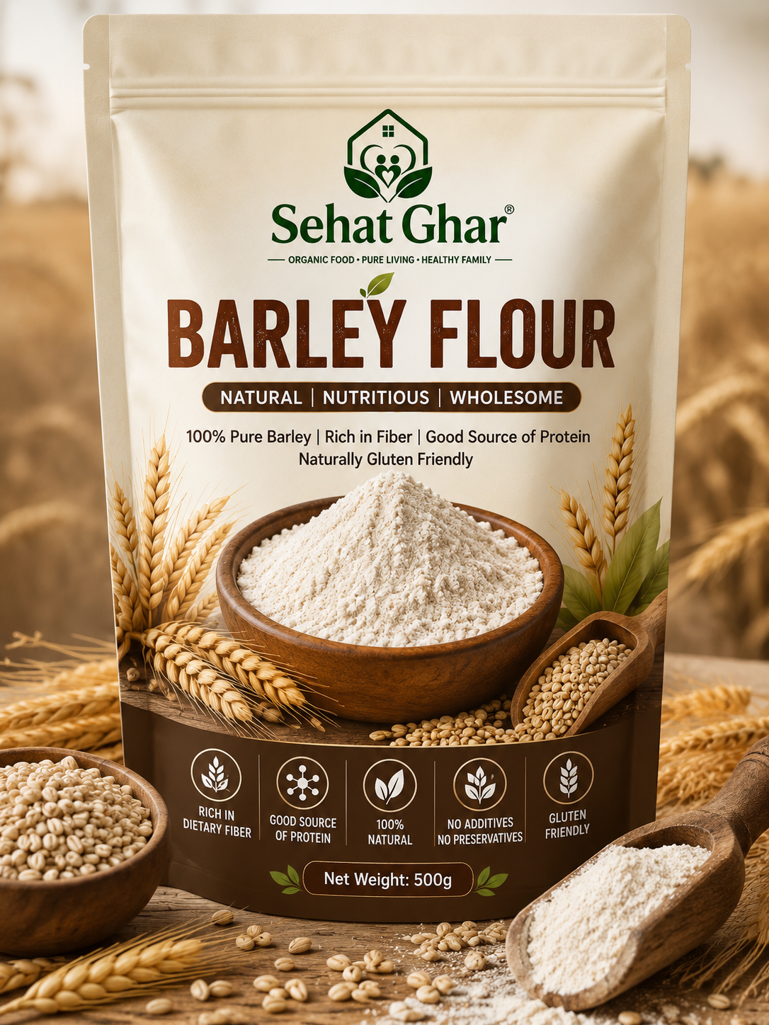 Premium Barley Flour (Jau Ka Atta) – 100% Natural Whole Grain